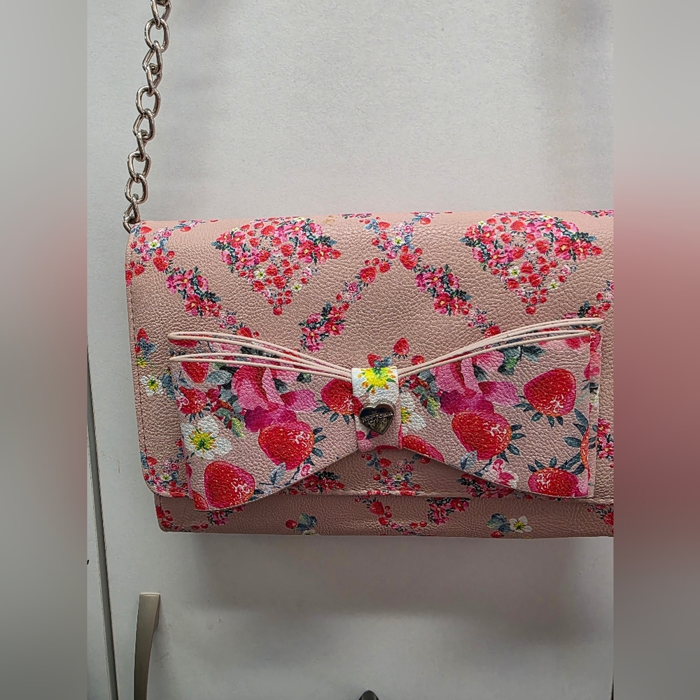 Betsey Johnson Floral Bow Crossbody Bag